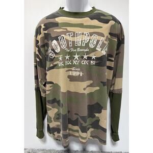 SouthPole Five Boroughs Shirt Mens Size XL Long Sleeve Y2K 90s Camouflage